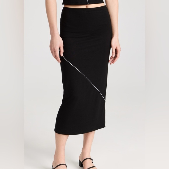 Reformation Lydia Knit Midi Black Skirt sz M - Picture 1 of 10